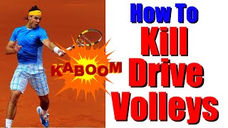 Tennis Drive Volley Technique  Kill High Balls [upl. by Yenduhc416]