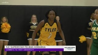 TJCs Felmas Koranga commits to Troy University for basketball [upl. by Annairb385]