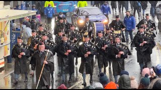 Scotland 20 v 17 England The Teams Arrive At MurrayfieldPipe Band amp Fans Welcome The Teams 5222 [upl. by Courtund610]