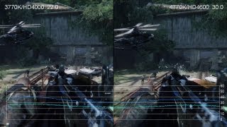 Core i7 3770KHD4000 vs Core i7 4770KHD4600 Gameplay FrameRate Tests [upl. by Boorer359]