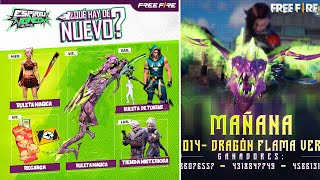 🤯 AGENDA SEMANAL DE FREE FIRE M1014 DRAGÓN FLAMA VERDE ESPECTRO VIOLETA Y RULETA DE TOKENS [upl. by Anoerb721]