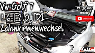 VW Golf VII 7  20 TDI EA288 CRB Zahnriemenwechsel  Anleitung  Drehmomentwerte  Timing Belt [upl. by Odlauso]