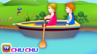 Row Row Row Your Boat Nursery Rhyme with Lyrics  Lullaby Songs for Babies by ChuChuTV [upl. by Ahsimit]