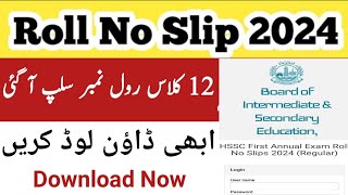 12th class Roll Number Slip 2024 Uploaded on website intermediate roll no slip 2024 [upl. by Hanahsuar886]