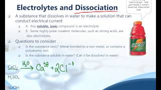 U114  Electrolytes and Dissociation [upl. by Olympe]