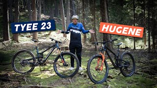 PROPAIN TYEE vs HUGENE 2023 🥊  Enduro oder Trailbike   Vergleich Geometrie  Uphill  Downhill [upl. by Enimsay]