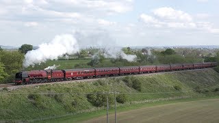 6233 Duchess of Sutherland hauls Day 3 Great Britain XII tour storming up Hencote Lane  a 4K video [upl. by Aryam]