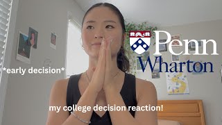 COLLEGE DECISION REACTION 2024 WhartonUPenn early decision [upl. by Oinafipe211]