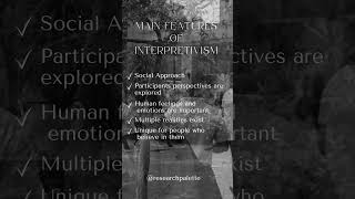 MAIN FEATURES OF INTERPRETIVISM [upl. by Reyaht]