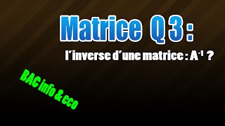 03matrice  Calcul de linverse [upl. by Dionne]