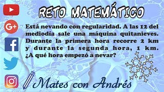 Reto matemático el problema de la máquina quitanieves ecuación diferencial [upl. by Ettener]