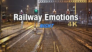 🚆 4K Peaceful swiss train ride at night through rainfall and fog IR75 Zurich  Konstanz D [upl. by Thibault]