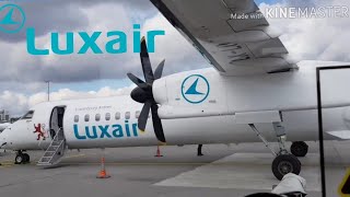 Luxair Bombardier Q400Dash 8 Economy Flightreport LuxembourgLondon City I Frequent Flyer [upl. by Llemar382]