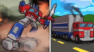 Play TRANSFORMERS in Minecraft Autobots vs Decepticons [upl. by Wilkinson]