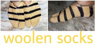 Woolen socks  Ladies socks  Knitting pattern  Sleepers socks  Easy and simple way to knit socks [upl. by Lalat]