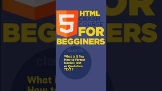 HTML Crash Course for Beginners  What is Q Tag  How to Format Normal Text as Quotation Text [upl. by Akirdnuhs]