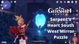 Serpents Heart South West Mirror Puzzle in Enkanomiya V25  Genshin Impact [upl. by Jeralee]