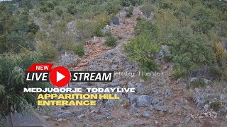 Medjugorje LIVE Stream 247 CAM  Apparition hill Main entrance [upl. by Hgielanna]