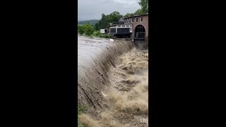 Vermont flooding Ottauquechee River flooding in Quechee [upl. by Titania]