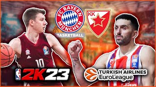 BAYERN vs CRVENA ZVEZDA  EUROLEAGUE ROUND 26  NBA 2K23 [upl. by Petronilla]