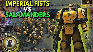 Intense Warhammer 40k Battle  Imperial Fists VS Salamanders  Dawn of War 3  4k UHD [upl. by Elehcir]