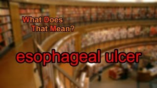 What does esophageal ulcer mean [upl. by Ardnauq]