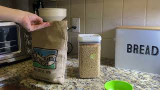 Review of the Palouse Brand NonGMO Project Verified Hard White Wheat Berries  5 LB Burlap Bag [upl. by Annaoy]