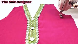 Latest Neck Design Cutting and Stitching  Kurti Neck Design Tutorial [upl. by Ormiston]