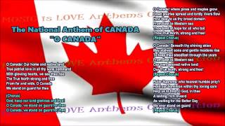 Canada National Anthem FULL VERSION wmusic vocal amp lyrics and provinces amp territories flags [upl. by Lars]