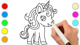 DESSINER UNE LICORNE  vidéo éducative amp Planète coloriage [upl. by Aneis]