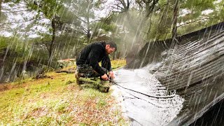 1Hour Nonstop Heavy RainRainstorm and Thunder Camping • For RelaxingResting and Sleeping [upl. by Anialad537]