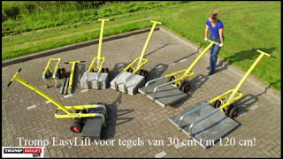 Tegels leggen 40x60 en verplaatsen Tromp Easylift  TessPaver tegellegger [upl. by Carla847]