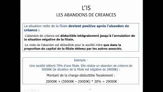 M3106 IS Charges déductibles 3ème partie Abandon de créances et autres charges [upl. by Coit]