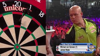 Michael van Gerwen v James Wade  European Darts Grand Prix Final [upl. by Dranreb]