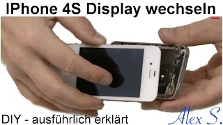 IPhone 4S Display Touchscreen wechseln austauschen reparieren in Deutsch [upl. by Aniar]