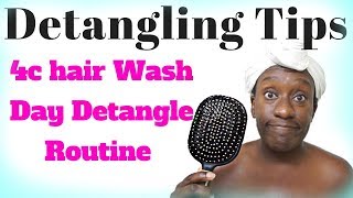 Tips on Detangling Natural Hair using Tools  4c Low Porosity Hair [upl. by Aeneg977]