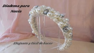 Diadema para Novia con perlas y cristales [upl. by Grange761]