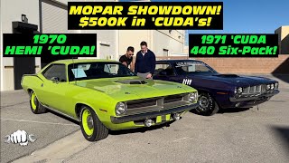 MOPAR RARITIES 1970 Plymouth HEMI Cuda amp 1971 Cuda 440 SixPack [upl. by Roberts]