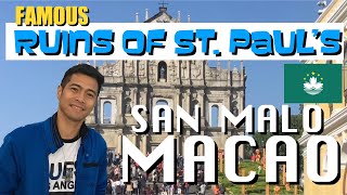 MACAU CHINA WALKING TOUR  SAN MALO  RUINS OF ST PAULS  SENADO SQUARE  JOVZ PIN [upl. by Jarrod393]