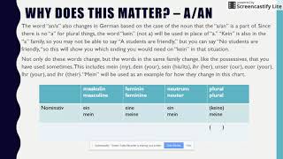 German Case Nominative and Accusative  Part 3 [upl. by Hughett]