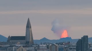 Reykjavik Volcano Geyser Lava 1100 Feet In The Air  Terrific Sound [upl. by Ynoep904]