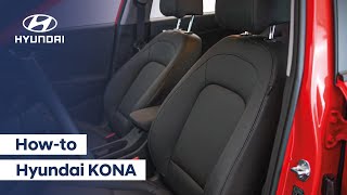 Hyundai KONA Hybrid stoel stuur en spiegels afstellen [upl. by Olmsted]