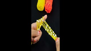 Amazing Woolen Flowers Making Trick with Fingerwoolcraftreelsembroideryviraldiy [upl. by Hart]