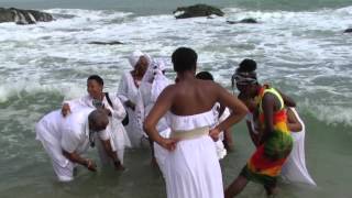 Spiritual Cleansing at One Africa Beach Ghana Tour Oct 2015 [upl. by Keil]