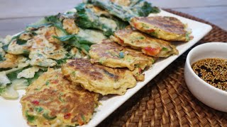 Korean Garlic Chives Buchu and Enoki Mushroom Pancakes [upl. by Adnahsar]