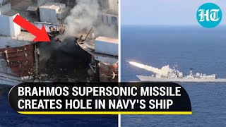 Power of BrahMos How Supersonic missile created big hole in Indian Navy’s abandoned ship [upl. by Turpin]