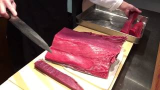 How to cut tuna for sushi and sashimi no 2 [upl. by Gelasius655]