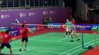 MD Mohammad AHSANHendra SETIAWAN vs REN Xiang YuTAN Qiang  Malaysia Master 2022 [upl. by Lletnahc922]