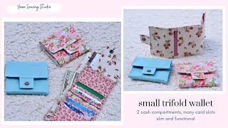 small trifold wallet tutorial  compact and slim  with RFID option [upl. by Oel248]