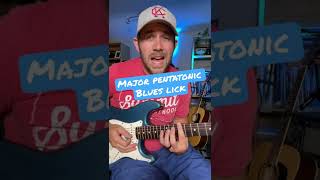 Major Pentatonic Blues Licks  Blues Lead Guitar Lesson [upl. by Llerrod]